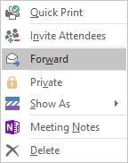 Forward a Calendar Event in Outlook 2016 Forward a Calendar Event in Outlook 2016