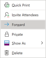 Forward a Calendar Event in Outlook 365 Forward a Calendar Event in Outlook 365