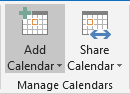 Add Calendar in Outlook 2016