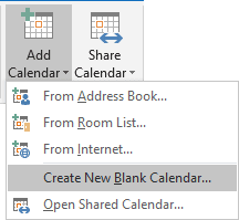 Create New Blank Calendar in Outlook 2016 Create New Blank Calendar in Outlook 2016
