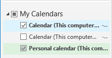 Navigation pane in Calendar view Outlook 2016 Navigation pane in Calendar view Outlook 2016