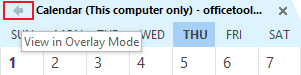 Calendar View in Overlay Mode Outlook 2016 Calendar View in Overlay Mode Outlook 2016