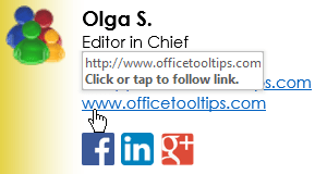 Click or tap to follow link in Outlook 2016