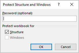 Protect Structure and Windows in Excel 365
