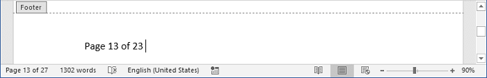 Example of the correct number of pages in Word 2016 Example of the correct number of pages in Word 2016
