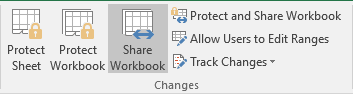 Share Workbook in Excel 2016