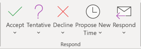 Respond group in Outlook 365