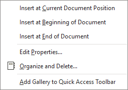 AutoText popup menu in Outlook 365