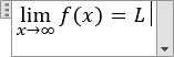 An equation with a limit in Word 2016 An equation with a limit in Word 2016