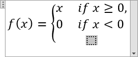 A new line for the system of linear equations or linear system in Word 2016