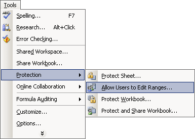 Tools Excel 2003