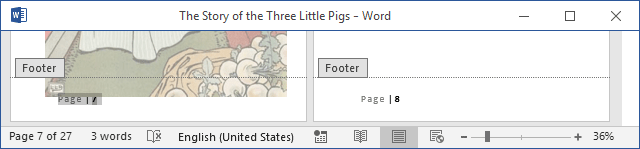 Page number to hide in Word 2016