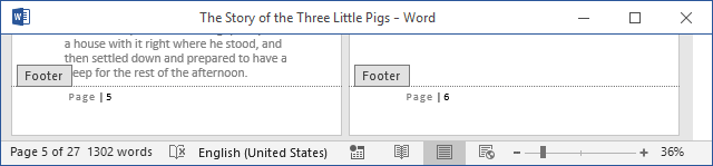 Page before number 7 in Word 2016