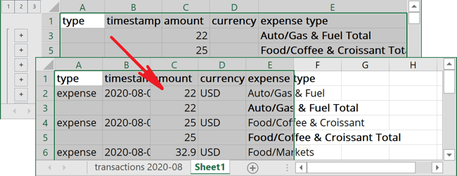 Copy-paste subtotals in Excel for Microsoft 365