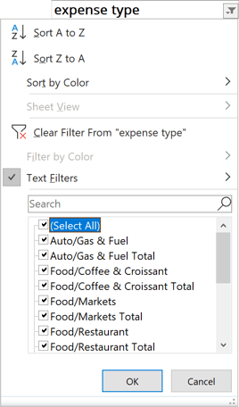 (Select All) filter in Excel 365