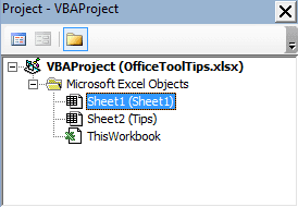 VBA Project Properties in Excel 2016