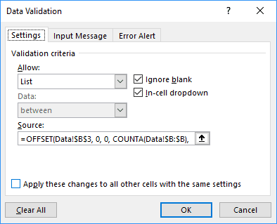 Data Validation in Excel 2016