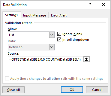 Data Validation in Excel 365