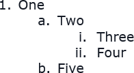 The numbered multilevel list in Word 2016