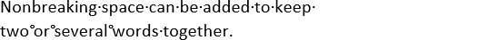 Nonbreaking spaces in Word 2016