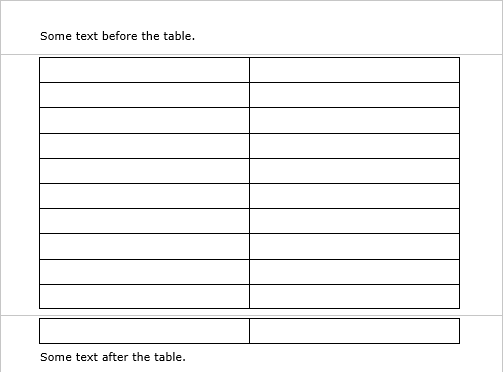 Splitted large table in Word 2016