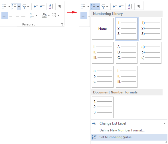 Paragraph in Word 2013