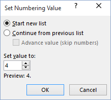 How To Create A List With Restarting And Continuing Numbering