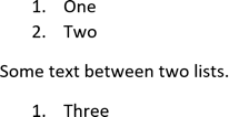 Set Numbering Value at 1 in Word 365