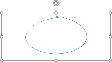 The hand-drawn oval shape in PowerPoint 2016