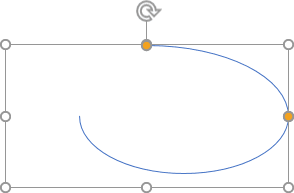 The second part of a hand-drawn oval shape in PowerPoint 365