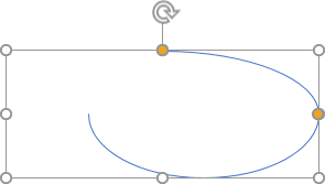 The second part of a hand drawn oval shape in PowerPoint 2016