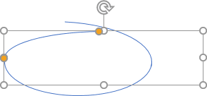 The third part of a hand drawn oval shape in PowerPoint 2016