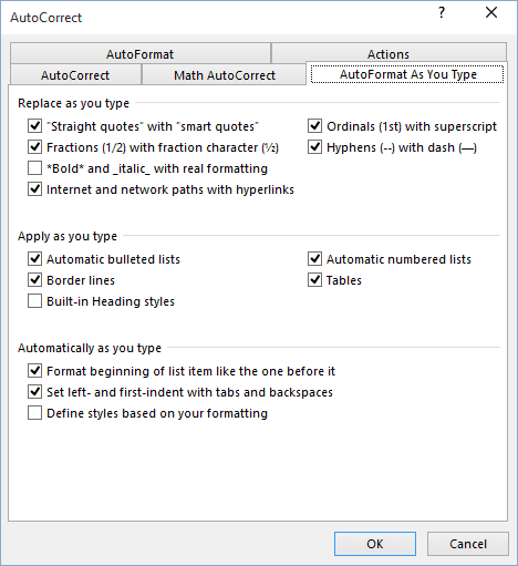 AutoCorrect in Office 2016 AutoCorrect in Office 2016