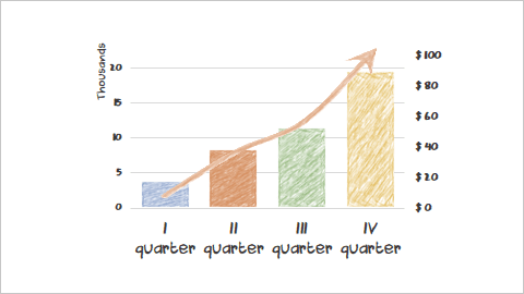 Chart with chalk effect 2 in PowerPoint 365