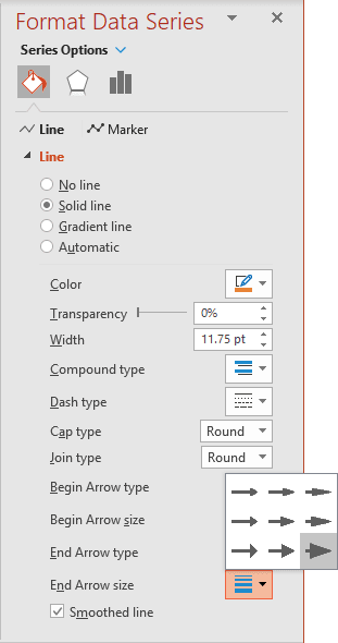 Arrow R Size 9 in PowerPoint 365