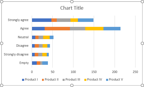Stacked bar chart in Excel 2016