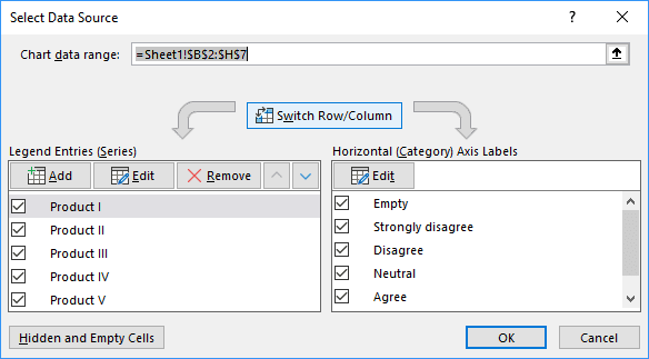 Select Data Source in Excel 2016