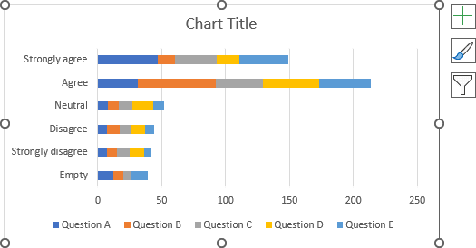 Simple stacked bar chart in Excel 365