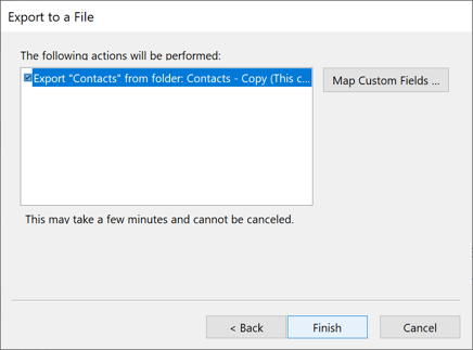 The following actions will be performed in Outlook 2016