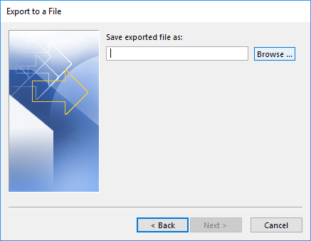 Save exported file as in Outlook 365