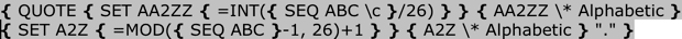 Field formula in Word 2016