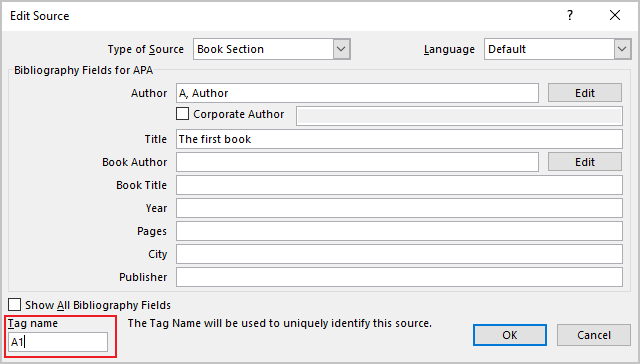 Edit Source in Word 365