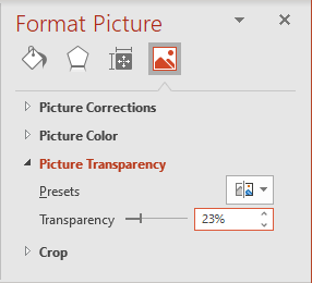 Picture Transparency in PowerPoint 365