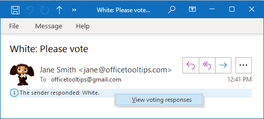 View voting responses in message Outlook 365