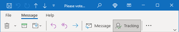 Tracking button in Simplified ribbon Outlook 365