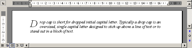 Drop cap example Word 2003