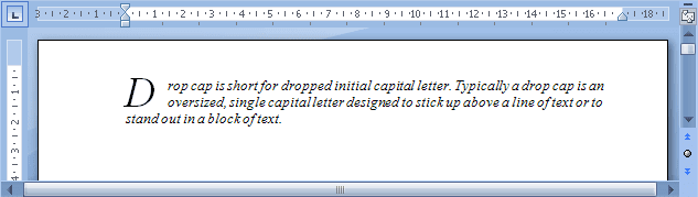 Drop Cap example Word 2007