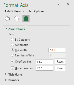 Format Axis for Histogram chart in Excel for Microsoft 365 Format Axis for Histogram chart in Excel 365