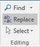Replace in Word 2016 Replace in Word 2016