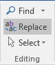 Replace in Word 2016